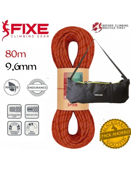 Pack Siurana 80m + Bolsa Liner - Roca/Edelrid