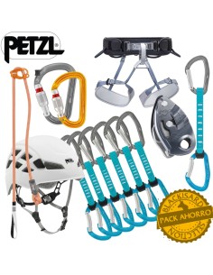 La pedriza - Pack escalade 5 éléments (Casco, harnais, câble d'ancrage, clôture et bandes express)