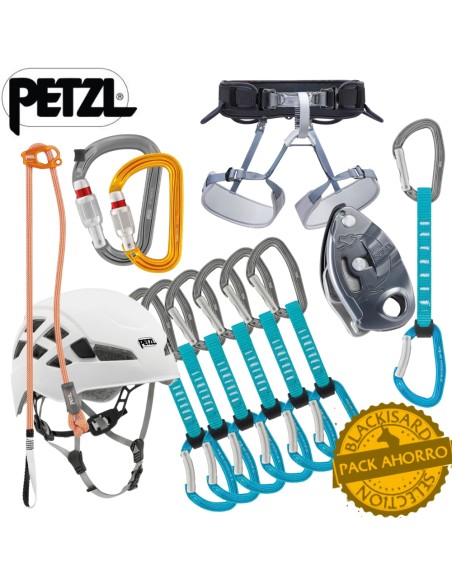 La pedriza - Pack escalade 5 éléments (Casco, harnais, câble d'ancrage, clôture et bandes express)