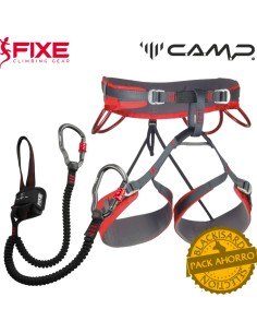 Pack Arnés CR4 (Red) + Disipador Flamenc - Pack para vía ferrata - CAMP/ Fixe