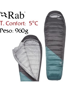 Radeon 0 Regular LZ (Sage/Graphene) - Saco de dormir de plumas ligero - Rab