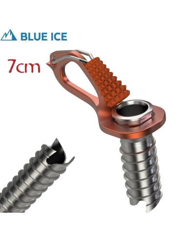 Aero Ice Screw (Orange) 7 cm - Tornillo de hielo con manivela - Blue Ice