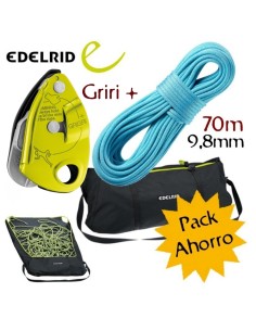 Pack Grigri PLUS + cuerda Edelrid Boa (70m) + bolsa liner
