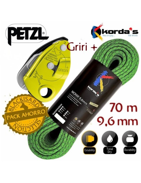 Pack Monik 70m + Grigri Plus - Korda's/Petzl