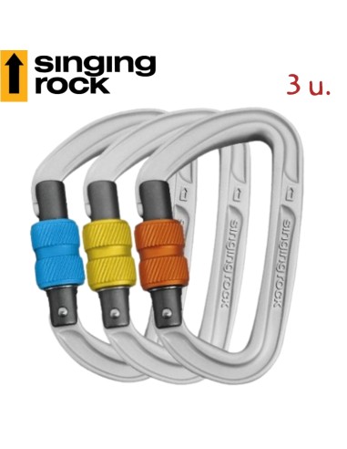 Pack 3 Colt rosca - Mosqueton asimetrico rosca -  Singing Rock