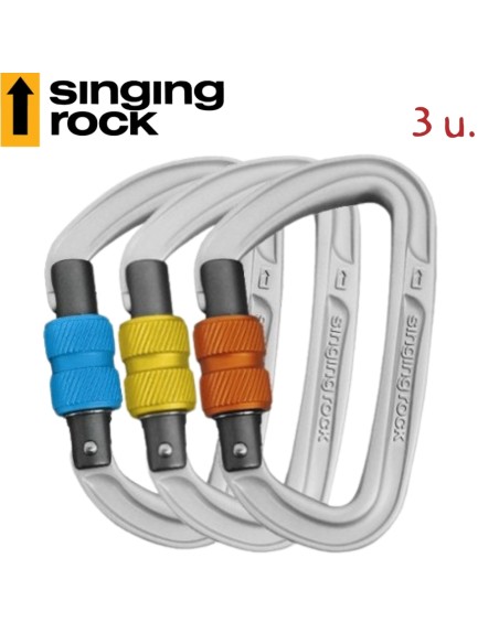 Pack 3 Colt rosca - Mosqueton asimetrico rosca -  Singing Rock