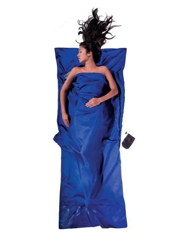 Feuille de voyage en coton (Ultramarine Bleu) 220x90cm - Sac de savon de voyage - Cocoon