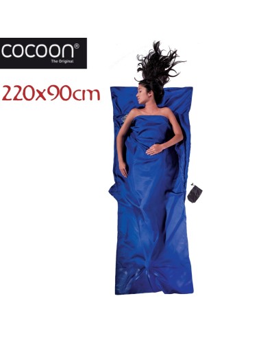 Feuille de voyage en coton (Ultramarine Bleu) 220x90cm - Sac de savon de voyage - Cocoon