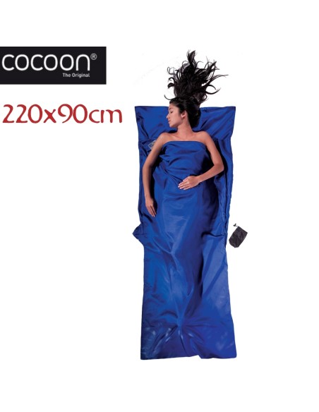 Feuille de voyage en coton (Ultramarine Bleu) 220x90cm - Sac de savon de voyage - Cocoon