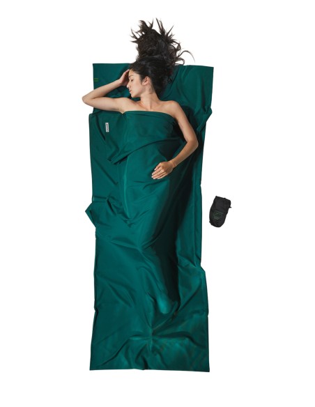 Feuille de voyage (Microfibra), 220x90cm (Moss Green)- Sac à savon pour sac de couchage - Cocoon