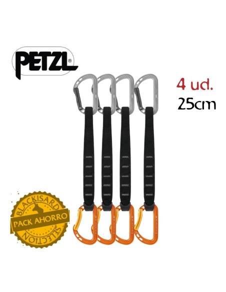 Pack 4 Spirit Express 25 cm - Ceinture express pour l'escalade sportive - Petzl