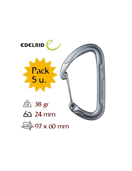 Pack 5 mousquetons Pure Wire - Edelrid
