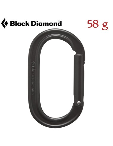 Carabine Ovale Keylock (Noir) - Black Straight squelette symétrique - Black Diamond