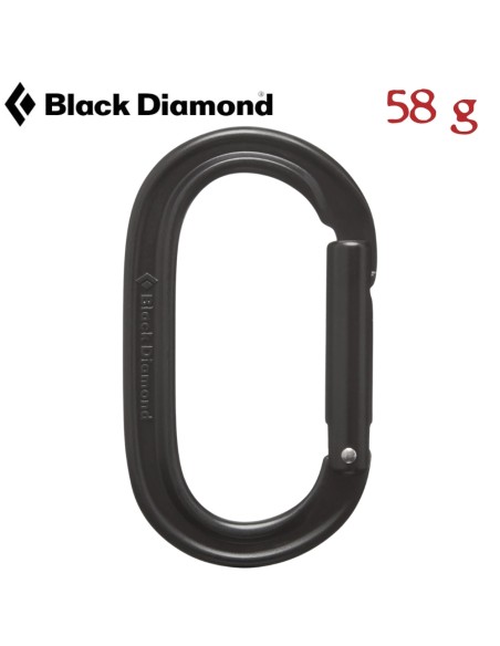 Carabine Ovale Keylock (Noir) - Black Straight squelette symétrique - Black Diamond